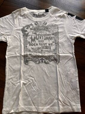 Micros White Tee with Gray Rock Fest Graphic